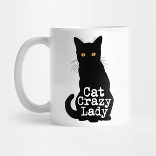 Cat Crazy Lady in Black Cat Silhouette Mug